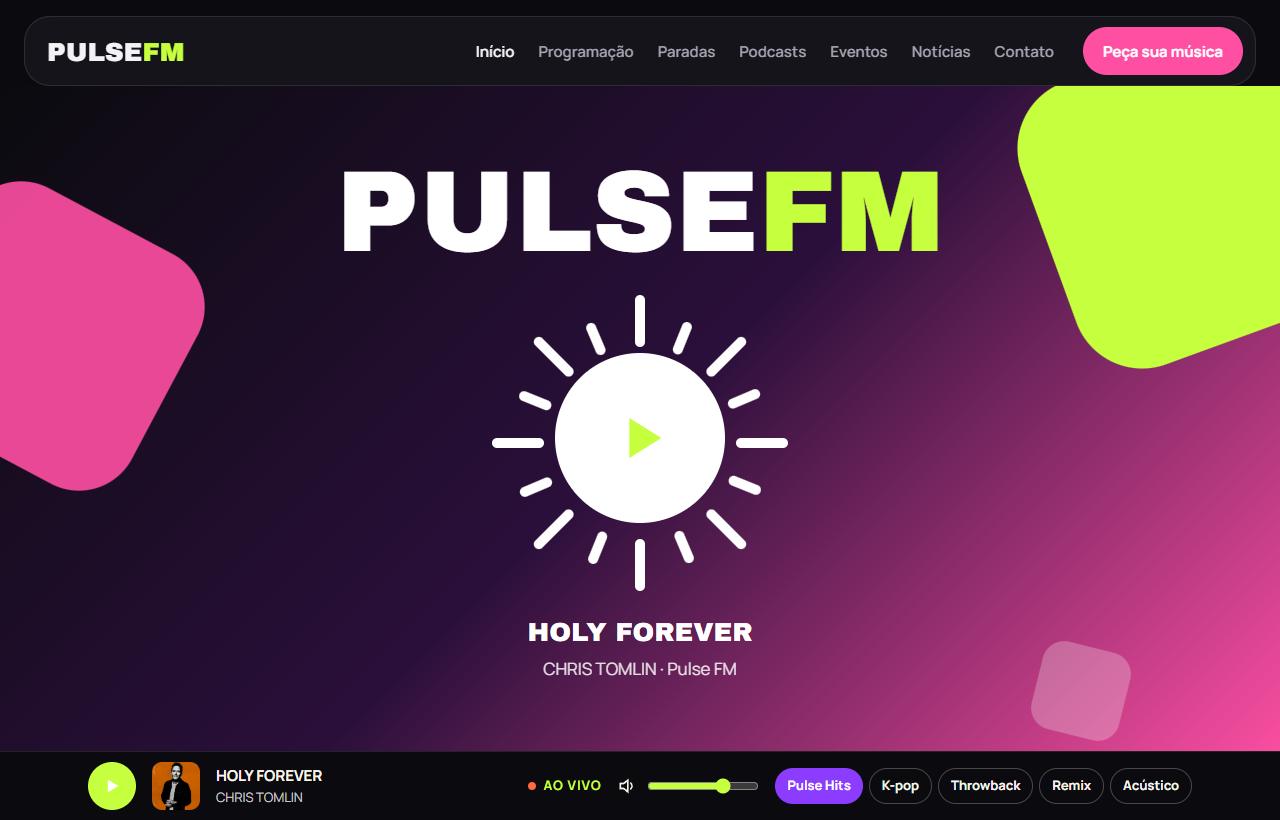 Página inicial do modelo Pulse FM
